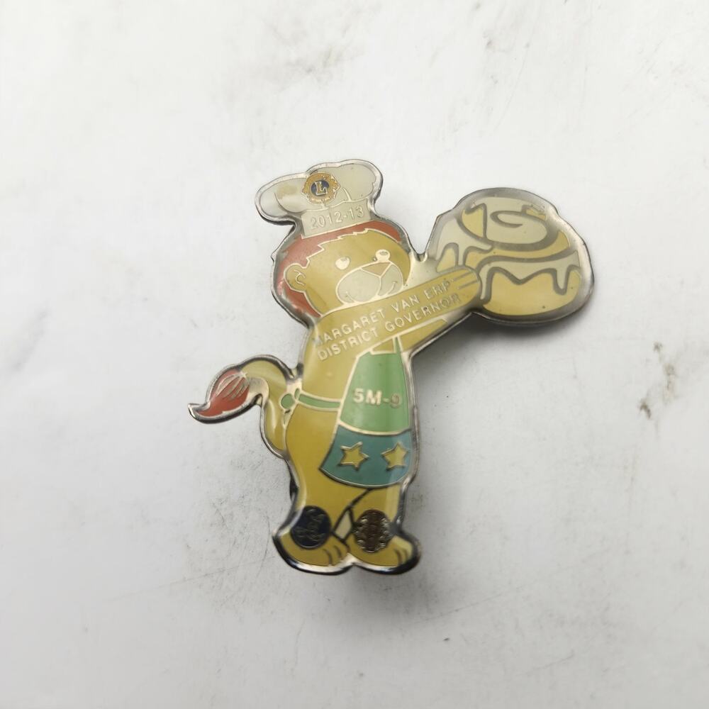 Lions Club 5M-9 Margaret Van Erp 2012-13 District Governor Chef Enamel Lapel Pin